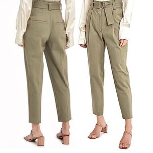 A.L.C. Olive High-Rise Paper Bag Waist Pants